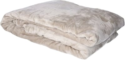 Atmosphera fleece deken/fleeceplaid - grijs - 180 x 230 cm - polyester - Molton Bankdeken
