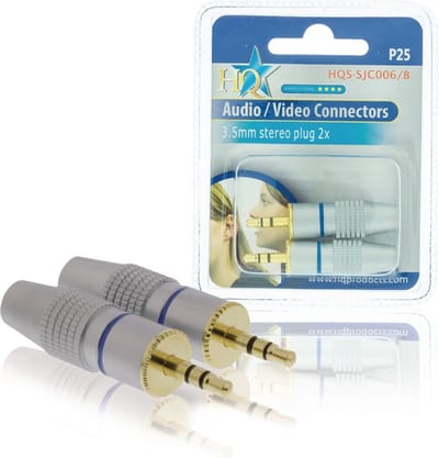 HQ S-SJC006/B 3.5mm jack stereo plug (2stuks)