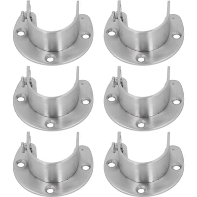 6 Sets 32mm Kledingkastbeugels Roestvrij Staal Zware Uitvoering U-vormige Kaststang Eindondersteuning met