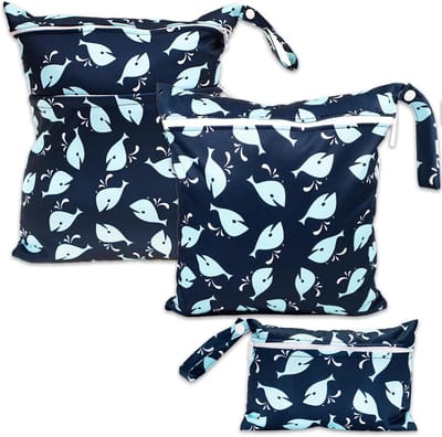 Set van 3 Waterdichte Luiertassen voor Nat en Droog - Wasbaar Organizer voor Luiers, Kleding en Meer
