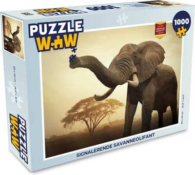 Puzzel Signalerende savanneolifant - Legpuzzel - Puzzel 1000 stukjes volwassenen