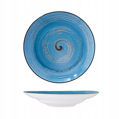 Wilmax Diepe Porseleinen Kom - Blauw, 25,5 cm, 350 ml