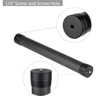 Stabilisator Verlengstang Koolstofvezel Stang Universele Handheld Fotografie Paal met 1/4 Inch Schroef en Schroefgat voor zwart