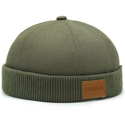 Docker Hoed Hoed zonder Klep Pet Beanie Hoed Pet Voor Mannen Vrouwen Corduroy Retro Stijl Omgeslagen Boord Haven Hoed Adjustable gray