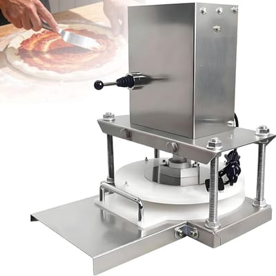 Elektrische Deegroller - Deegpers Machine - Snel Deeg Vormen - Instelbare Dikte - Diameter 22cm - Zilver