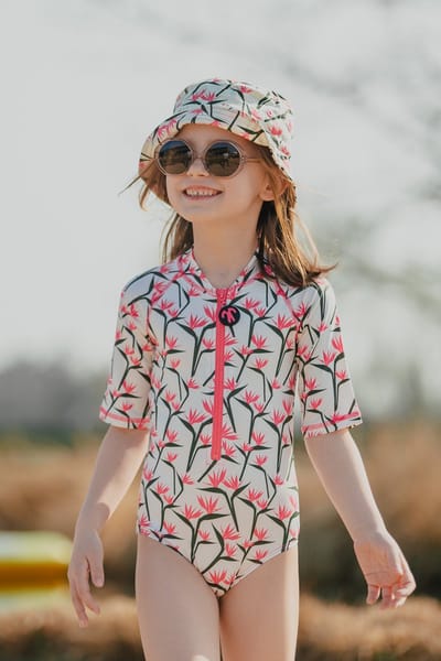 Ducksday - UV Badpak - met rits - voor meisjes - UPF 50+ - Eendelig - Coco - 98/104 - 4 jaar