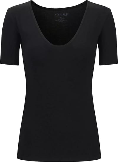 FALKE Daily Climate Control Round Neck sneldrogend katoen top van onderlaag dames zwart - maat S