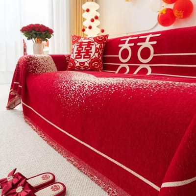Chinese Bruiloft Bank Kussenhoes Dubbelzijdig Bankhoes Sofa Hoes Universeel Jubelend Anti-kat Sofa Hoes 1.2.3.4 Zits 180X130cm
