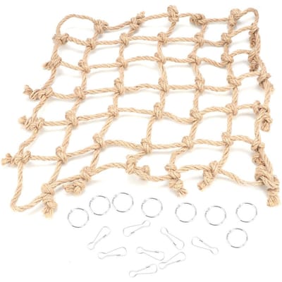 Katoenen Touw Vogel Klimnet Vogels Speelgoed Papegaai Hangmat Hangende Schommel Klim Kauwspeelgoed Accessoires beige