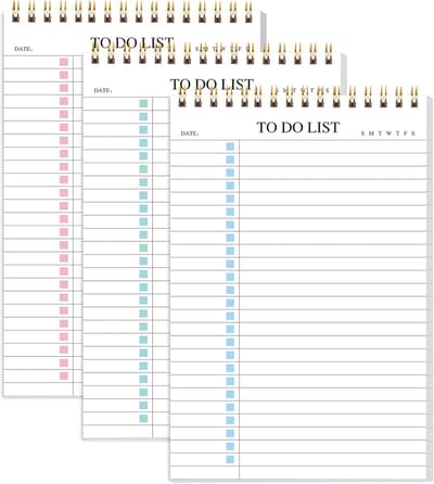 Dagelijkse Planner Notitieboekjes - To Do Lijst - Dagelijkse Planning - Waterdichte PVC Kaft - A5 Formaat - Meerdere Kleuren