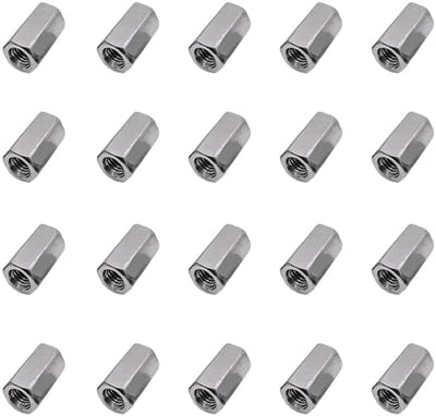 20 Stuks M5 Hex Sleeve Moeren, Galvanized Lange Moeren voor Huishoudelijke Apparaten en Machines, Carbon Staal, Duurzaam en Betrouwbaar