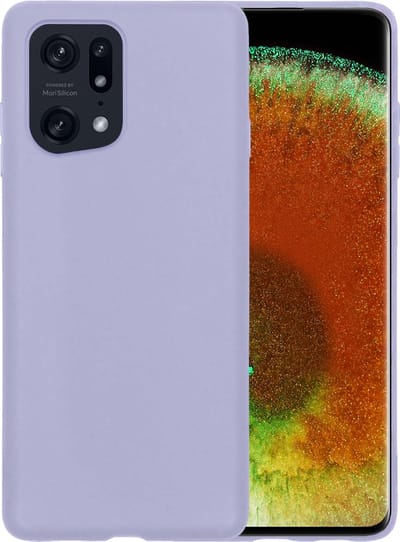 Hoesje - Geschikt voor OPPO Find X5 - Sterk & Shockproof - Hoes Cover - Siliconen Case - Telefoonhoesjes - Lila