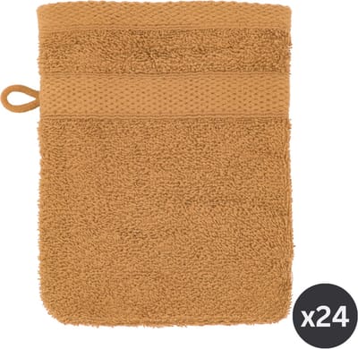 TISECO HOME STUDIO - Washand RIVA - SET/24 - 100% katoen - 450 g/m² - met ophanglus - 100% katoen - superzacht en zeer absorberend - 15x21 cm - Camel