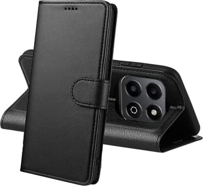 Hoesje Portemonnee voor Honor 200 Smart 5G Zwarte portemonnee met magnetische klep en kaartopslag
