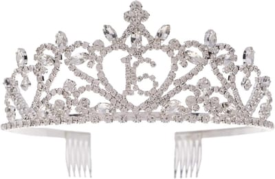Tiara voor 16e Verjaardag - Zilveren Verjaardagsaccessoire