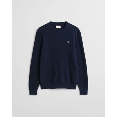 Gant Trui Mini Cable Crew Neck Avond Blauw / male