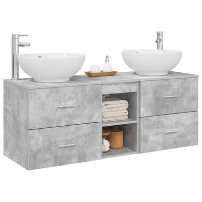 vidaXL - Badkamermeubel - Set - 3 - st - Betongrijs - 49,5 - x - 44,5 - x - 65 - cm