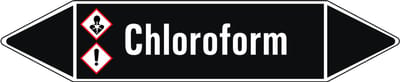 Chloroform leidingmarkering op vel, zwart 126 x 26 mm - 5 per vel