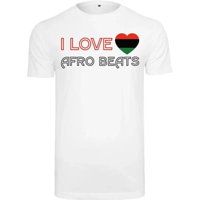 Mister Tee - I Love Afro Beats Heren T-shirt - M - Wit