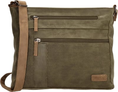 Beagles Brunete Crossbody Schoudertas met Handige Ritvakken - Olijfgroen