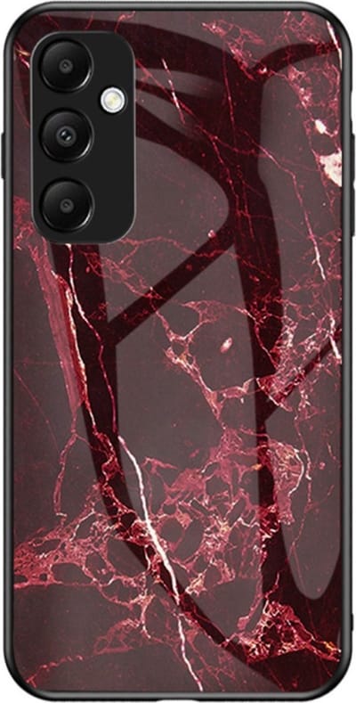 Coverup Hoesje - Geschikt voor Samsung Galaxy A35 Hoesje - Coverup Marble Glass Back Cover - Rood