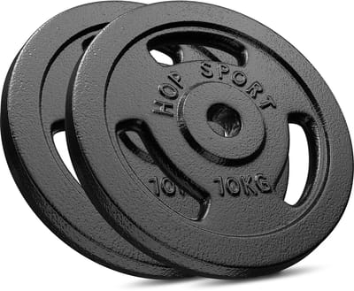 Hop-Sport Gietijzeren Gewichten Set D – Halterschijven – 20 kg – 31 mm – Met Handgrepen