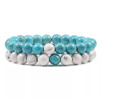Vriendschapsarmbanden Set – Turquoise & Witte Sieraden | EmmyRovi
