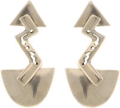 Behave - Dames oorbellen hanger geometrisch design - Zilverkleur modern