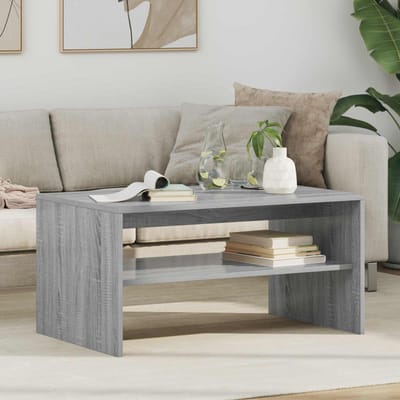 vidaXL - Salontafel - Grijs - Sonoma - 80 - x - 50 - x - 40 - cm - Bewerkt - hout