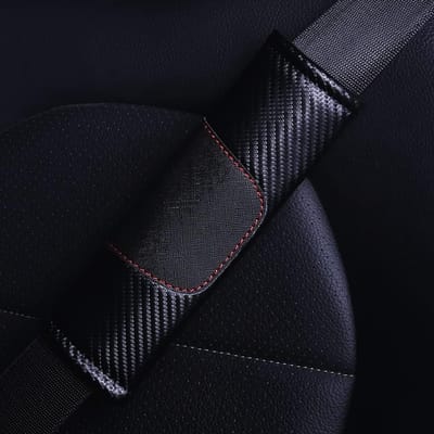 Gordelbeschermers - Schouderpads - Veilig Rijden - Koolstofvezel Materiaal - Set van 2 - Zwart