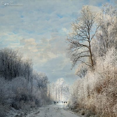 Kerst Art Revisited kaartenset Saskia Boelsums - snow world 2 x 5 kaarten