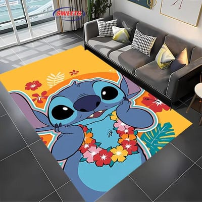 NR.3 Disney Lilo & Stitch Thema Tapijt! Slaapkamer Woonkamer Bedmat, Antislip Exquise Huisdecoratie, Duurzaam Machinewasbaar Kleed 60*90cm