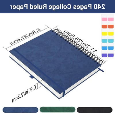 A4 Notitieboek met Hard Cover - 240 Pagina's, 100gsm, 7mm Regel - Ideaal voor Notities, Studies en Creatief Schrijven - 21.5x28.5cm, Donkerblauw