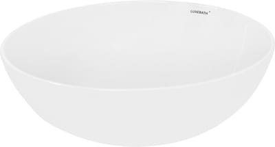Wastafel incl. afvoergarnituur wit zonder overloop Ø 40x14,7 cm wit keramiek LuxeBath