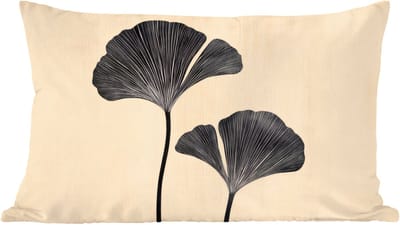 Sierkussens - Kussentjes Woonkamer - 60x40 cm - Bladeren - Minimalistisch - Zwart