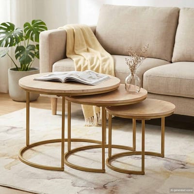 vidaXL - Nesting - Koffietafels - 3 - st - Bruin - 60 - x - 60 - x - 45 - cm