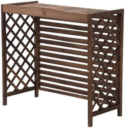 Afdekplaat Airco Unit - Privacy Scherm - Terras Aankleden - Plantenplank - 81x30x72cm - Gecarboniseerd Hout