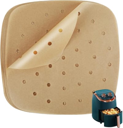 Set van 250 Airfryer Papieren, 22 cm, Anti-aanbak Coating, Veilig en Geschikt voor Alle Merken, Inclusief 250 Recepten E-Book voor Gezond Koken