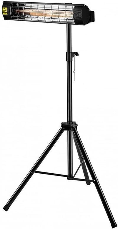 Radiator Statief - Heater Standaard - Terras Verwarming - In Hoogte Verstelbaar - 11 tot 18m - Zwart