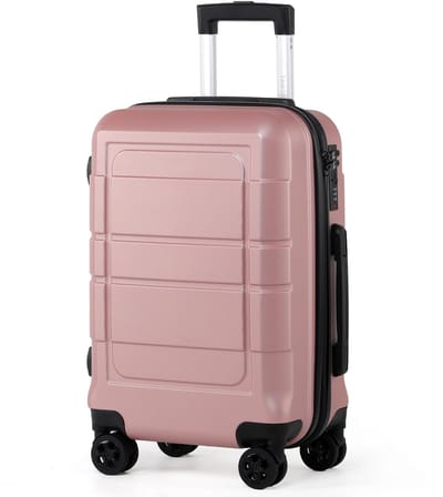 TAN.TOMI Reiskoffer 41L - Harde Koffer - Handbagage & Ruimbagage - Trolley Koffer met 4 Wielen en Cijferslot - Lichtgewicht & Stevig - Roségoud