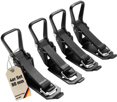 Dailygoods- Sluitlager - Gereedschapshouder van verzinkt staal - Bezems/Schoppen/Bijlen - Spansluiting - Rubber spanner - Veilig en betrouwbaar
