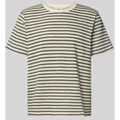 T-shirt Korte Mouw Selected T-Shirt Kevin Stripe - Egret/Sky Captain