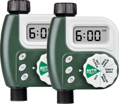 KZQ Programmeerbare Digitale Tuinslang Watertimer - 2 Stuks - 1 Uitlaat - Batterij Gevoed - Met Lcd Scherm - Ingebouwde Regenvertraging - Waterbestendig