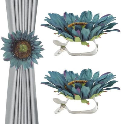 Dailygoody - Zonnebloem Gordijn Clips - Magnetische Gordijn Houders