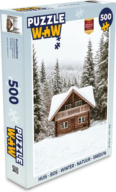 Puzzel Huis - Bos - Winter - Natuur - Sneeuw - Legpuzzel - Puzzel 500 stukjes