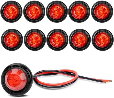 10 Pack Waterdichte LED Lichten voor Onderwaterverlichting, Interieurverlichting en Navigatielichten 12V (Rood)
