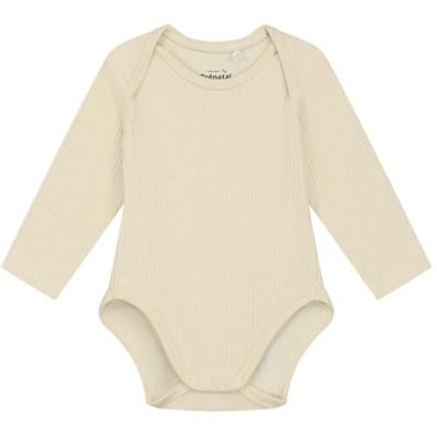 Prénatal romper rib Dark Ecru 50/56 unisex