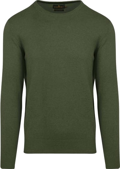 Steppin' Out Trui Cotton Cashmere Olijfgroen - Maat S - Heren - Pullovers
