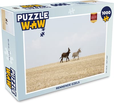 Puzzel Rennende ezels - Legpuzzel - Puzzel 1000 stukjes volwassenen