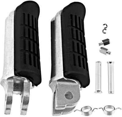 Dailygoods- Voetsteunen Staal/Rubber - 2 Stuks - Maat 8,45 cm x 4 cm - Compatibel met Yamaha FJR/FZ1/FZ6/XJR - Links/Rechts - Schokbestendig - Motorvoetsteunen